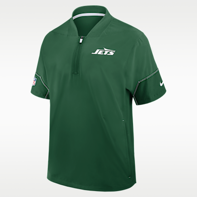 New York Jets Sideline Coach Men's Nike NFL 1/2-Zip Short-Sleeve